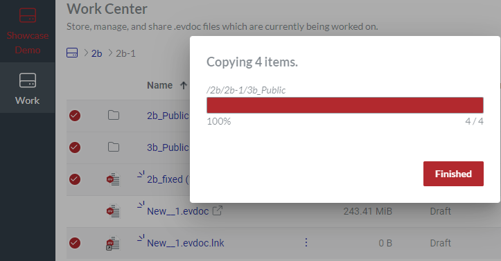 Copying 4 items dialog