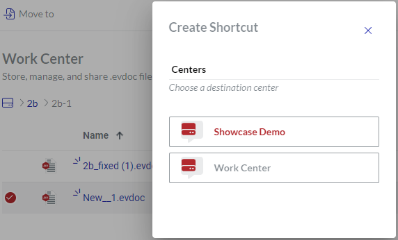 Create Shortcut Pop-up Dialog