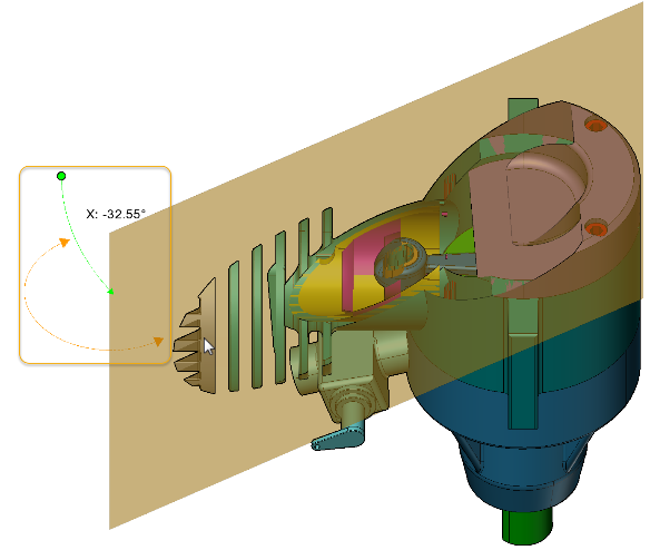 When you see the Rotate control, drag to the direction of rotation.