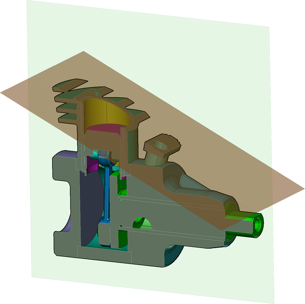 Drag two cutting planes to make cuts