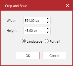 Crop and Scale Pop-up Dialog Box