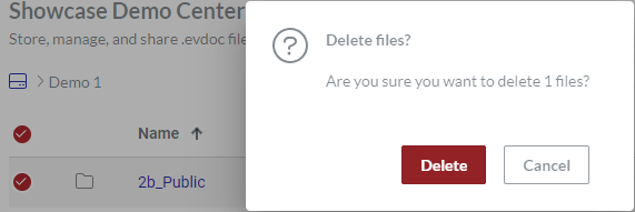 Delete Files Pop-up Dialog For Folder