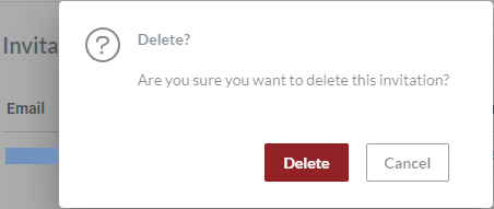 Delete Files Pop-up Dialog For Invitation