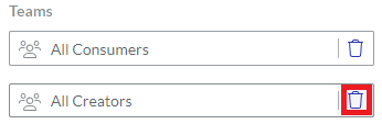 Delete Team Field Button