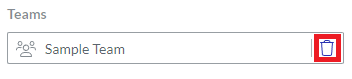 Delete Team Field Button for the Sample Team