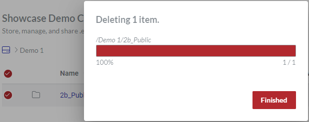Deleting 1 item Dialog For Folder