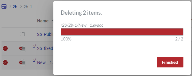Deleting Two items dialog