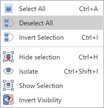 Deselect All context-sensitive menu command in the on-page 3D viewer of the Envision Viewer