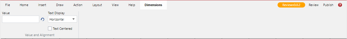 Dimensions Ribbon Tab
