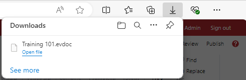 Downloads Browser Drop-down List