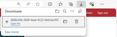 Downloaded Video File on the Downloads Browser Drop-down List