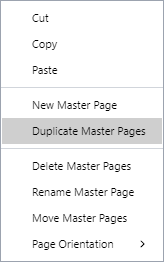 Duplicate Master Pages Command from the Master Page Context-sensitive Menu