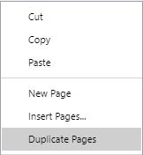 Duplicate Pages Command from the Page Context-sensitive Menu
