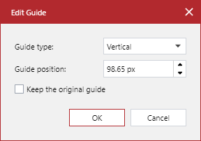 Edit Guide Options Pop-up Dialog