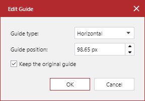Edit Guide Options Pop-up Dialog with the Keep the original guide checkbox selected