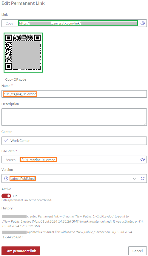 Edit Permanent Link Page Updated for the New Document