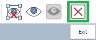 Exit button on the Full-screen 3D Viewer's Toolbar in the 3D Viewer