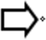 a transparent wide horizontal arrow with a black border and pointing to the right