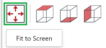 Fit to Screen button on the toolbar of the on-page 3D viewer of the Envision Viewer