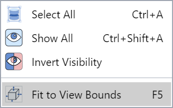 Fit to View Bounds context-sensitive menu command in the on-page 3D viewer of the Envision Viewer