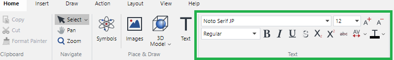Font Panel on the Home Ribbon Tab