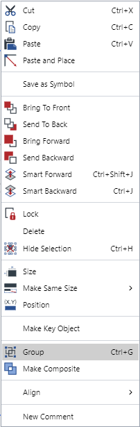 Group Command from the Object Context-sensitive Menu
