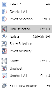 Hide Selection Command from the Part Context-sensitive Menu in 3D Edit Mode