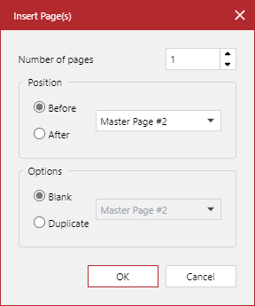 Insert Page(s) Pop-up Dialog for Master Pages