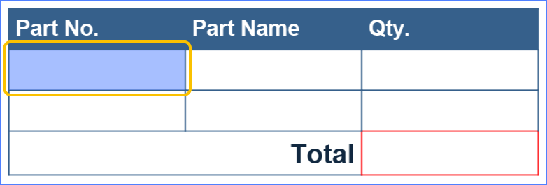 Cell Selected in a Table