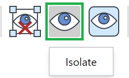 Isolate button on the toolbar of the on-page 3D viewer of the Envision Viewer