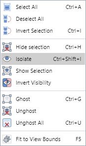 Isolate Command from the Part Context-sensitive Menu in 3D Edit Mode