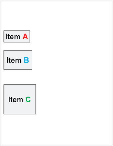 Left Alignment of Objects with Item A