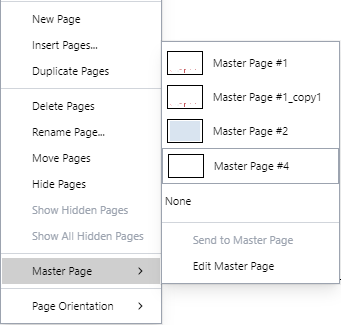 Master Page Command from the Page Context-sensitive Menu