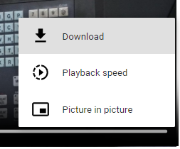 More Options Embedded Video Player Menu in the Viewer