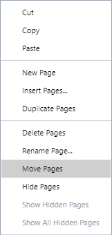 Move Pages Command from the Page Context-sensitive Menu