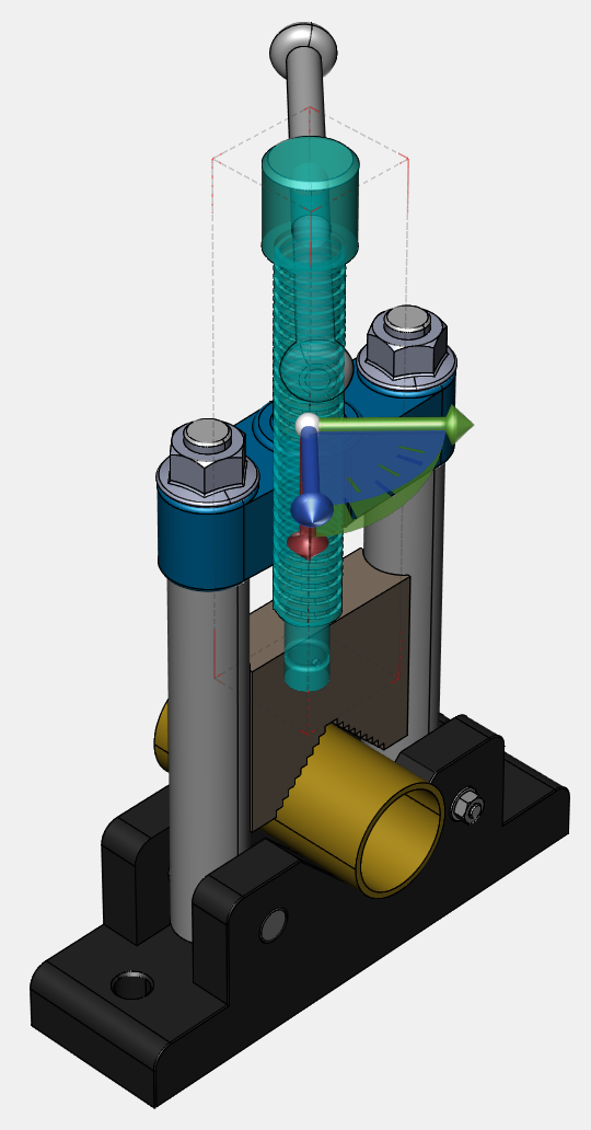When a part is selected, rotation will be based on the local axes.