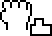 the mouse pointer changes to a white drag hand icon