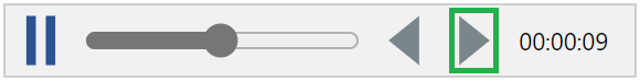 Next Key Button in the 3D animation player toolbar embedded in the viewer