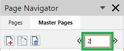 Page Number Field on the Master Pages Tab of the Page Navigator Toolbar