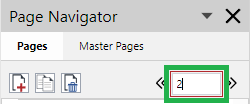 Page Number Field on the Page Navigator Toolbar