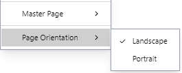 Page Orientation Command from the Page Context-sensitive Menu