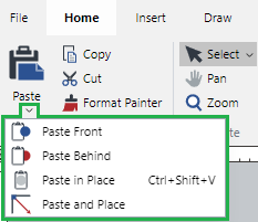 Paste Split Button Menu on the Clipboard Panel of the Home Ribbon Tab