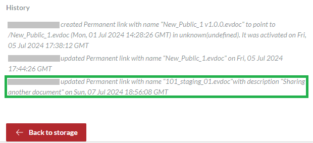 Permanent Link History for the Updated Permanent Link