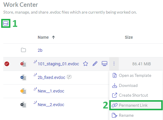 Permanent Link Menu Button