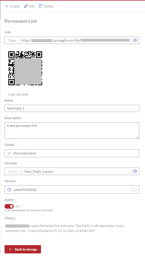 Permanent Link Page