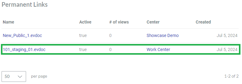 Updated Permanent Link on the Permanent Links Page