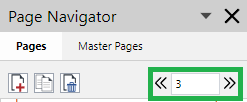 Previous Page and Next Page Buttons and Page Number Field on the Page Navigator Toolbar