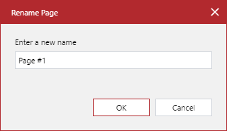 Rename Page Pop-up Dialog