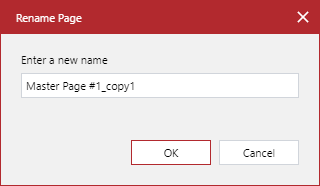 Rename Page Pop-up Dialog