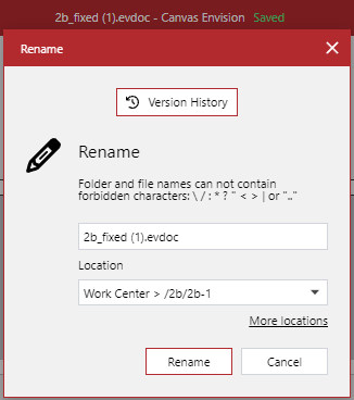 Rename Pop-up Dialog
